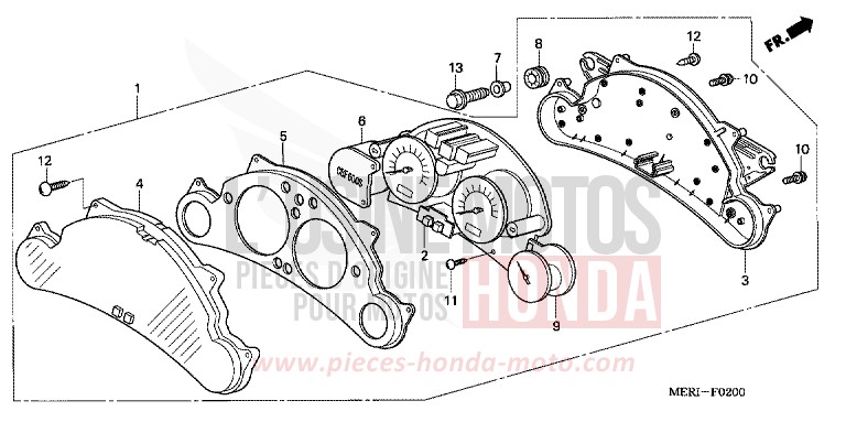 COMPTEUR (CBF600S/SA) de CBF600S ABS PEARL BREEZY BLUE (PB341) de 2004